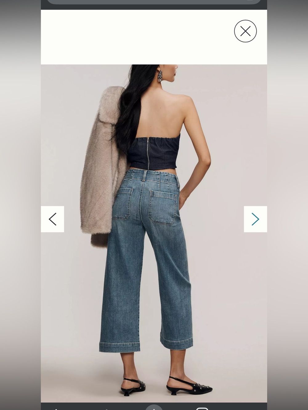 Anthropologie Maeve The Colette Crop High-Rise Wide-Leg Jeans - Picture 2 of 7